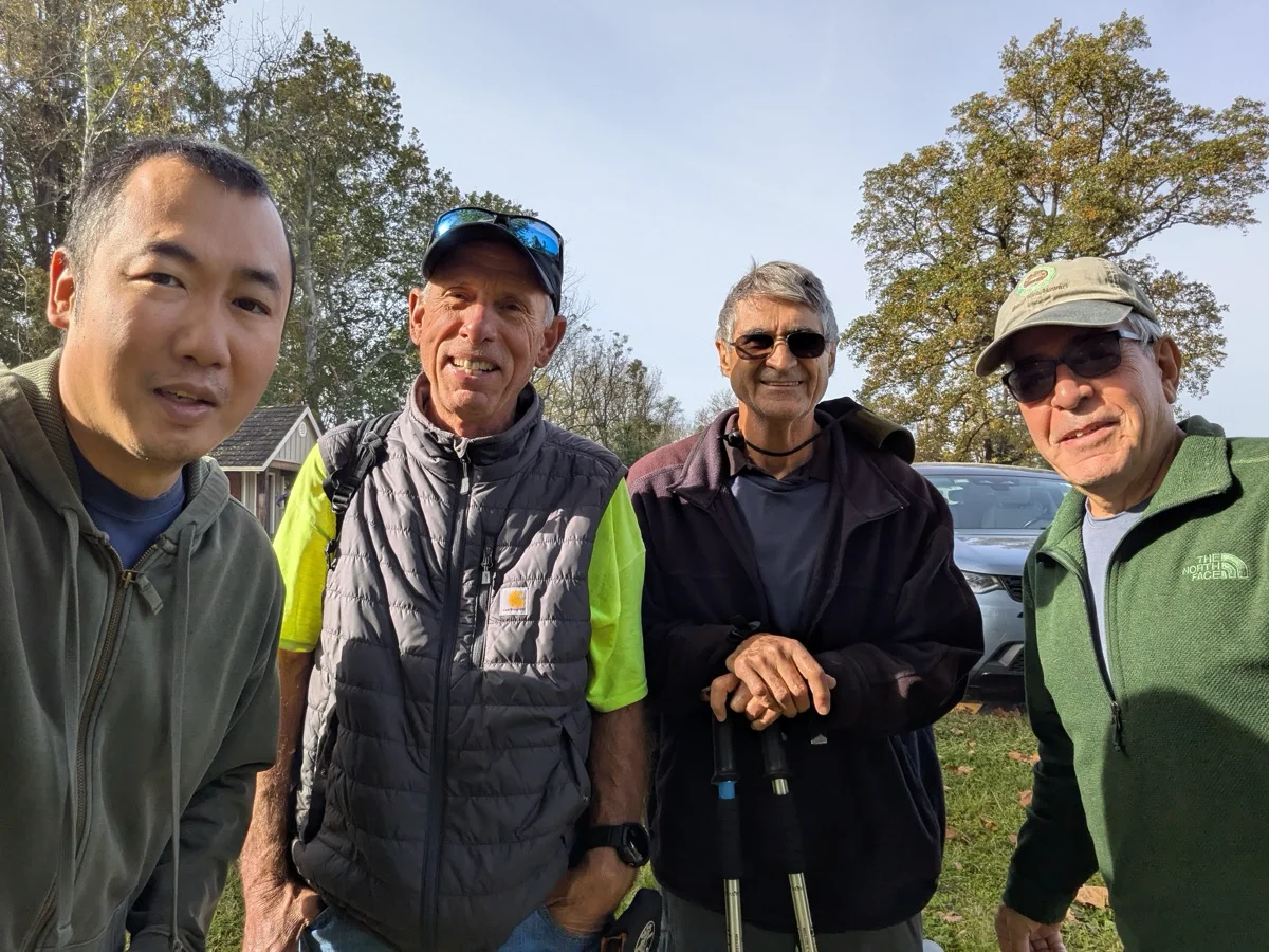 Me and the Meetup hiking group regulars: Ralph, Cam, and Reza (left to right)